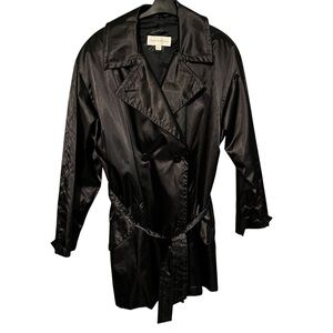 Jones New York small black oversized fits 10-12 double breasted trench coat